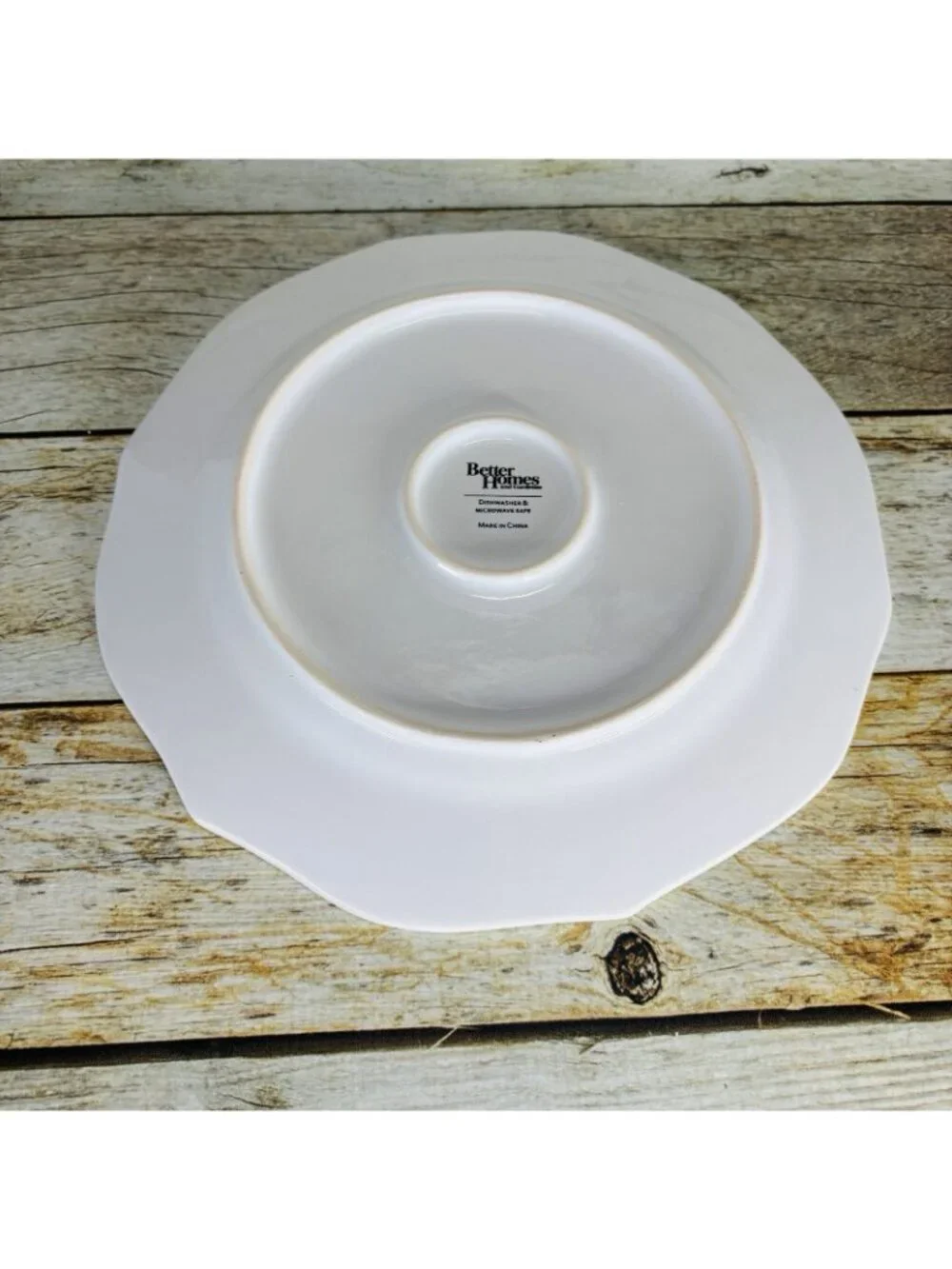 Better Homes And Gardens SUMMERDALE ROSE WHITE Stoneware Dinner Plates Set of 4